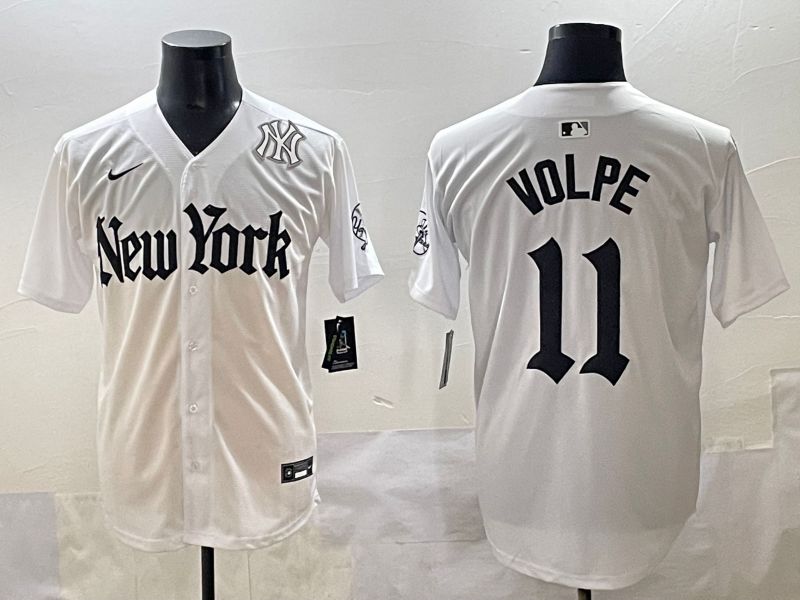 Men 2025 New York Yankees #11 Volpe White Five generations Joint Name Nike MLB Jersey style 38->new york yankees->MLB Jersey